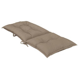 Garden Highback Chair Cushions 4 pcs Taupe 120x50x7 cm Fabric