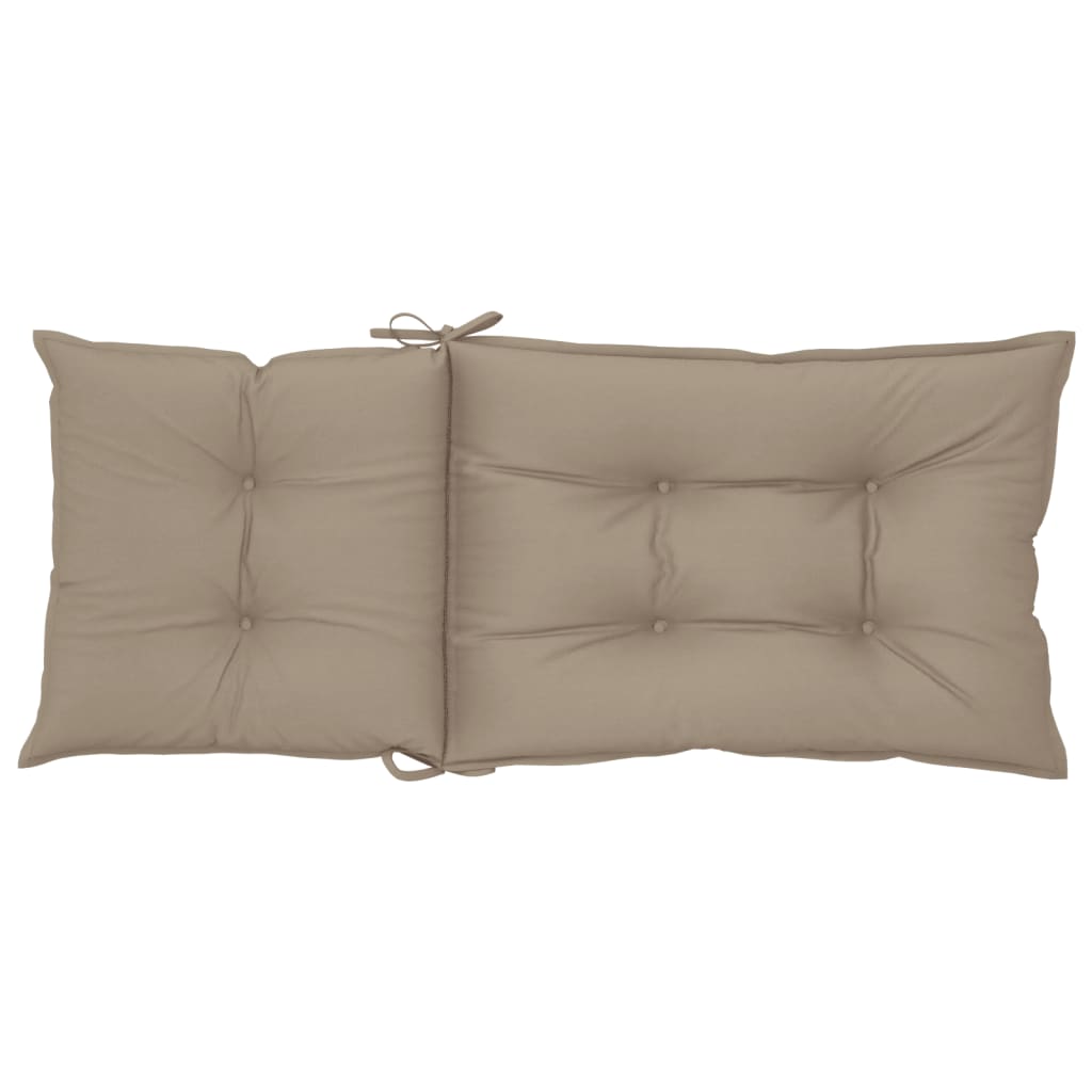 Garden Highback Chair Cushions 4 pcs Taupe 120x50x7 cm Fabric