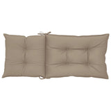 Garden Highback Chair Cushions 4 pcs Taupe 120x50x7 cm Fabric
