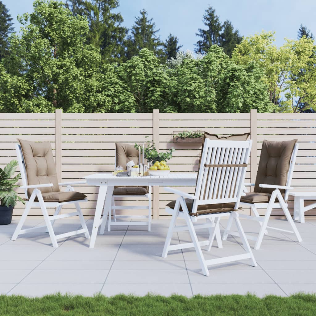 Garden Highback Chair Cushions 4 pcs Taupe 120x50x7 cm Fabric