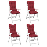 Garden Highback Chair Cushions 4 pcs Wine Red 120x50x7 cm Fabric