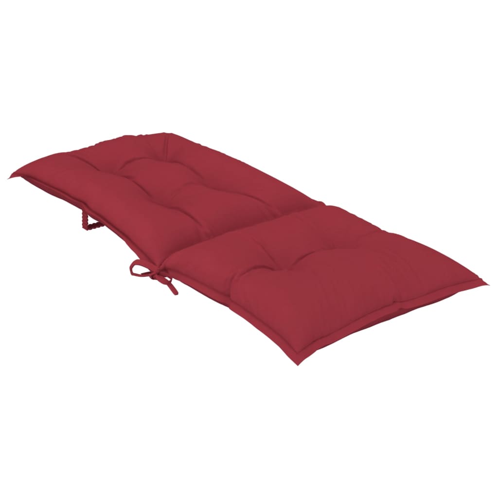 Garden Highback Chair Cushions 4 pcs Wine Red 120x50x7 cm Fabric