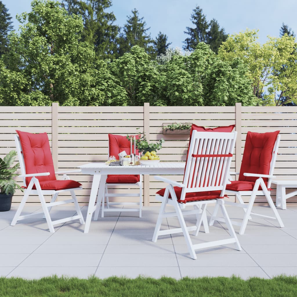 Garden Highback Chair Cushions 4 pcs Wine Red 120x50x7 cm Fabric