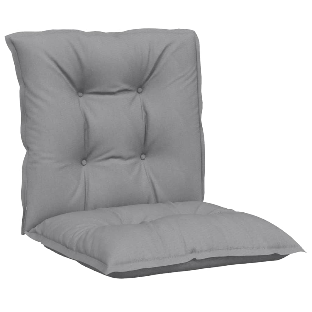 Garden Lowback Chair Cushions 4 pcs Grey 100x50x7 cm Fabric