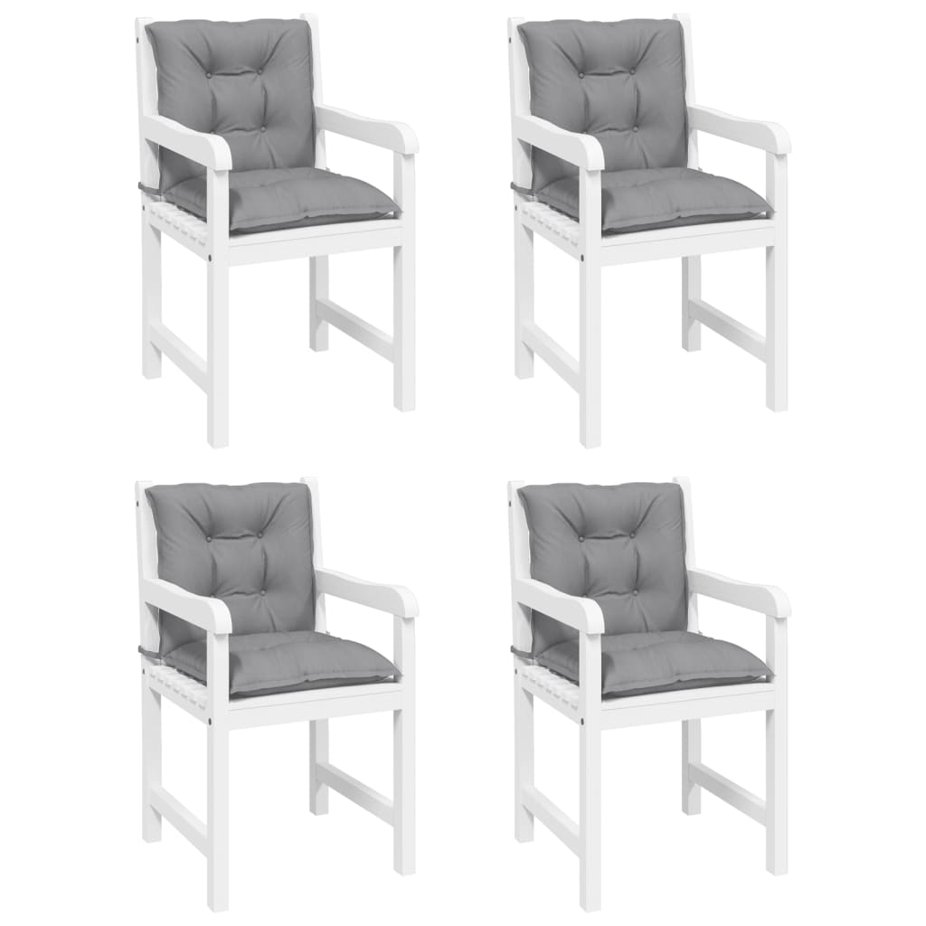 Garden Lowback Chair Cushions 4 pcs Grey 100x50x7 cm Fabric