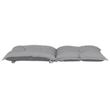Garden Lowback Chair Cushions 4 pcs Grey 100x50x7 cm Fabric - Rear View