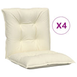 Garden Lowback Chair Cushions 4 pcs Cream 100x50x7 cm Fabric