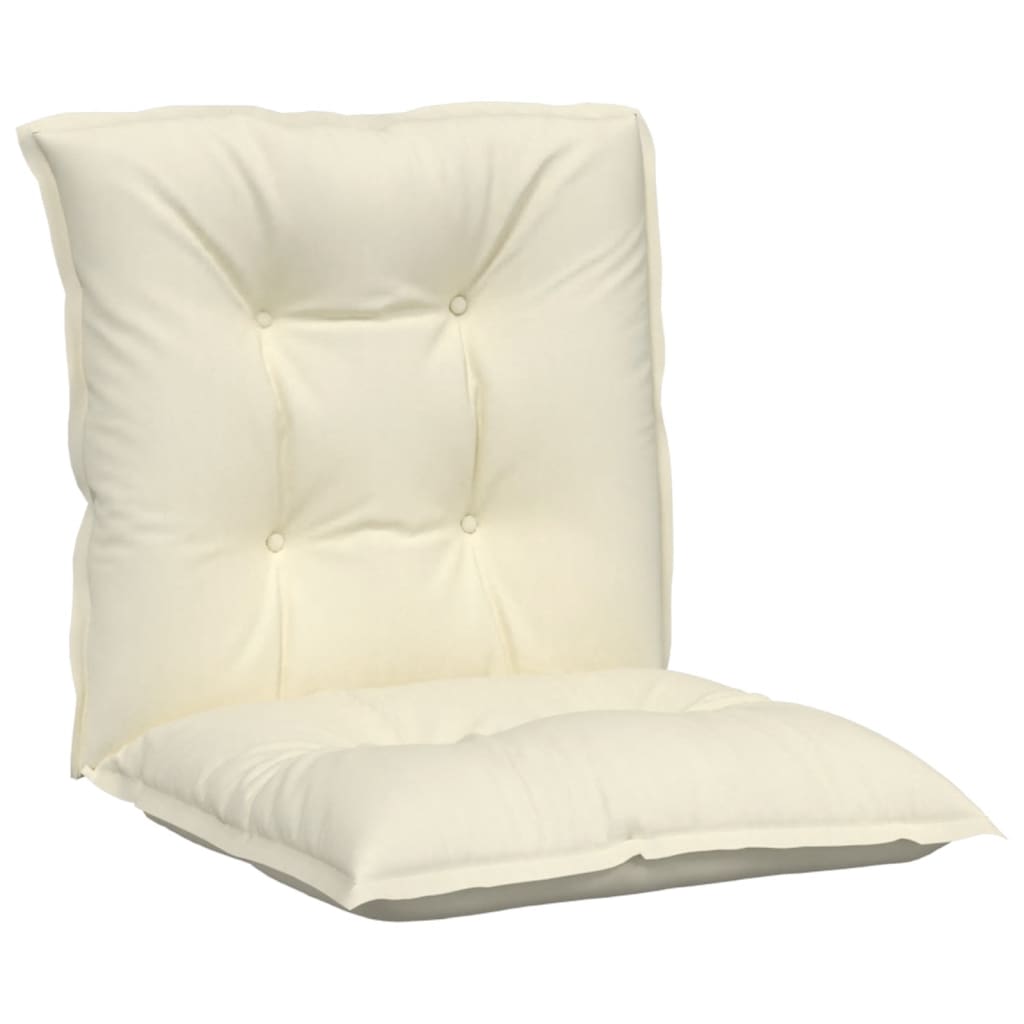Garden Lowback Chair Cushions 4 pcs Cream 100x50x7 cm Fabric