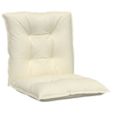Garden Lowback Chair Cushions 4 pcs Cream 100x50x7 cm Fabric - Side View