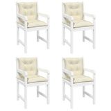 Garden Lowback Chair Cushions 4 pcs Cream 100x50x7 cm Fabric - Top-Down View