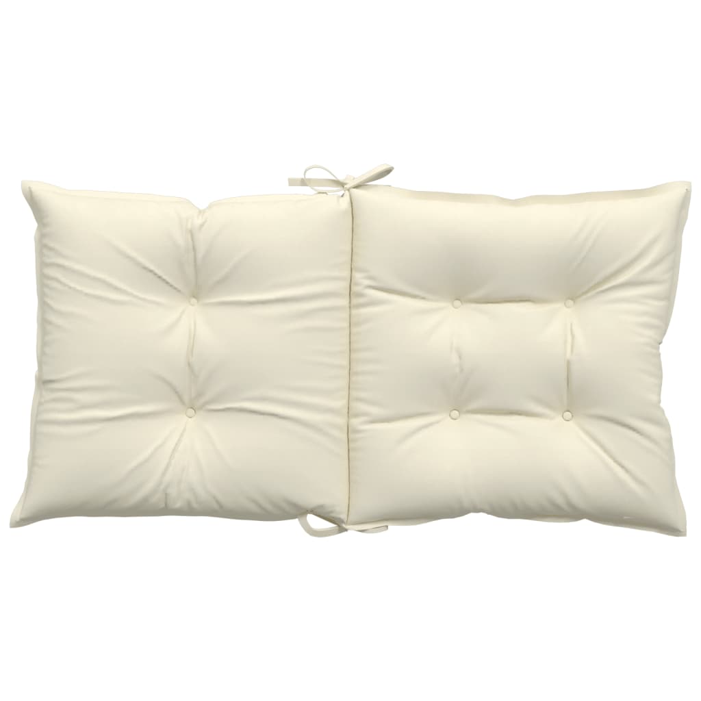 Garden Lowback Chair Cushions 4 pcs Cream 100x50x7 cm Fabric