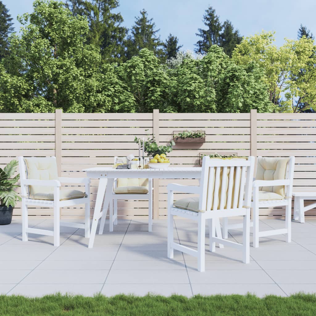 Garden Lowback Chair Cushions 4 pcs Cream 100x50x7 cm Fabric