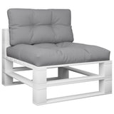 Pallet Cushions 2 pcs Grey Fabric - Side View