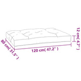 Pallet Cushions 2 pcs Grey Fabric - Low Angle