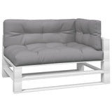 Pallet Cushions 3 pcs Grey Fabric - Side View