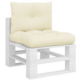 Pallet Cushions 2 pcs Cream Fabric - Side View