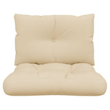 Pallet Cushions 2 pcs Beige Fabric - 45-Degree Angle
