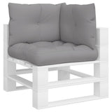 Pallet Cushions 3 pcs Grey Fabric - Side View