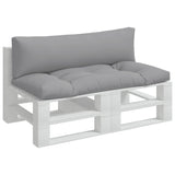 Pallet Cushions 2 pcs Grey Fabric - Side View