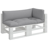 Pallet Cushions 3 pcs Grey Fabric - Side View