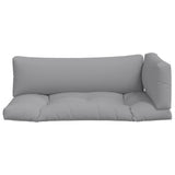 Pallet Cushions 3 pcs Grey Fabric - Top-Down View