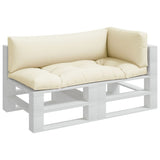 Pallet Cushions 3 pcs Cream Fabric - Side View