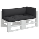 Pallet Cushions 3 pcs Black Fabric - Side View
