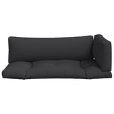 Pallet Cushions 3 pcs Black Fabric - Top-Down View