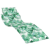 Sun Lounger Cushion Leaf Pattern Oxford Fabric - Front View