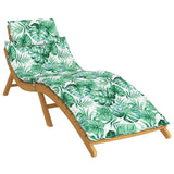 Sun Lounger Cushion Leaf Pattern Oxford Fabric - Side View