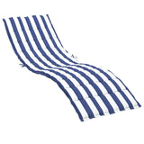 Sun Lounger Cushion Blue&White Stripe Oxford Fabric - Front View