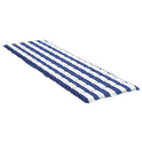 Sun Lounger Cushion Blue&White Stripe Oxford Fabric - Top-Down View