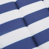 Sun Lounger Cushion Blue&White Stripe Oxford Fabric - Close-Up Angle