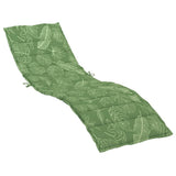 Sun Lounger Cushion Leaf Pattern Oxford Fabric - Front View