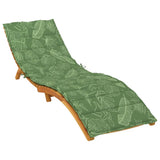 Sun Lounger Cushion Leaf Pattern Oxford Fabric - Side View