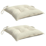 Chair Cushions 2 pcs Cream White 40x40x7 cm Oxford Fabric - Side View