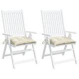 Chair Cushions 2 pcs Cream White 40x40x7 cm Oxford Fabric