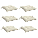 Chair Cushions 6 pcs Cream White 40x40x7 cm Oxford Fabric - Side View