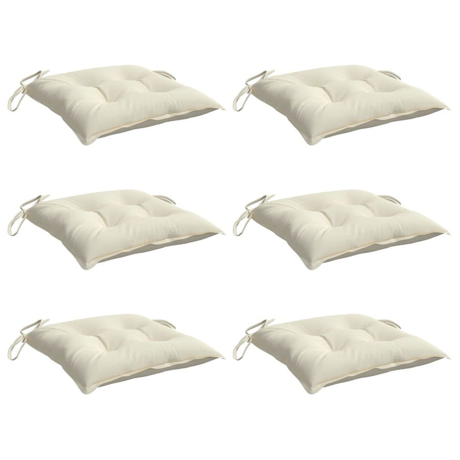 Chair Cushions 6 pcs Cream White 40x40x7 cm Oxford Fabric