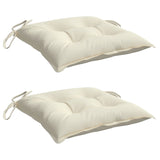 Chair Cushions 2 pcs Cream White 50x50x7 cm Oxford Fabric - Side View