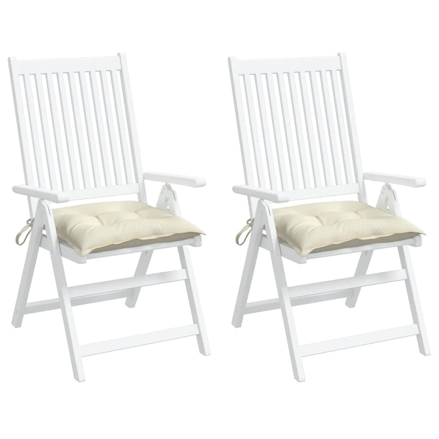 Chair Cushions 2 pcs Cream White 50x50x7 cm Oxford Fabric