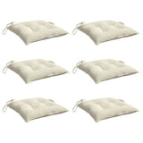 Chair Cushions 6 pcs Cream White 50x50x7 cm Oxford Fabric - Side View