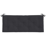 Garden Bench Cushion Black 120x50x7 cm Oxford Fabric - Top-Down View