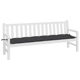 Garden Bench Cushion Black 200x50x7 cm Oxford Fabric - Side View