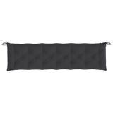 Garden Bench Cushion Black 200x50x7 cm Oxford Fabric - Top-Down View