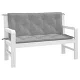 Garden Bench Cushions 2pcs Grey 120x50x7cm Oxford Fabric - Side View