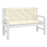 Garden Bench Cushions 2 pcs Cream White 120x50x7 cm Oxford Fabric - Side View