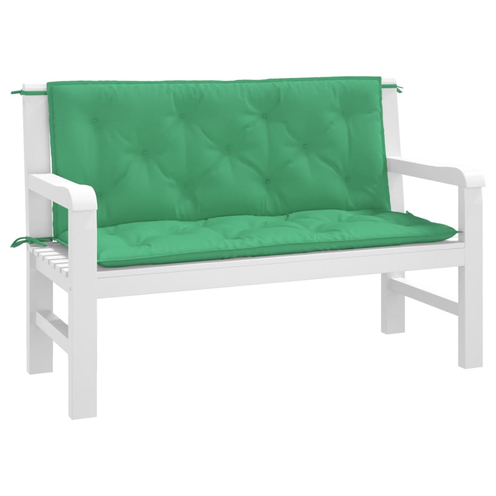 Garden Bench Cushions 2pcs Green 120x50x7cm Oxford Fabric