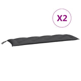 Garden Bench Cushions 2pcs Anthracite 150x50x7cm Oxford Fabric - 45-Degree Angle