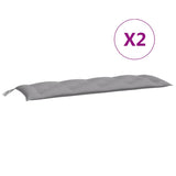 Garden Bench Cushions 2pcs Grey 150x50x7cm Oxford Fabric - 45-Degree Angle